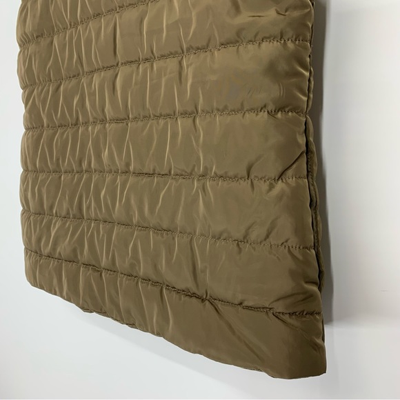 Michael Kors Golden Olive Brown Full Zip Puffer Vest With Gold Hardware Sz Small - Picture 12 of 16